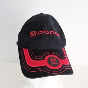 2005 Dodge Ram Black Red Baseball Hat Ball Cap Checkered Flag Sports Chrysler